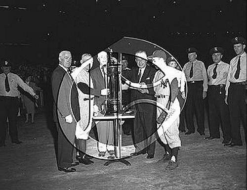 Casey Stengel and Phil Rizzuto at Mayors Trophy Game55N0202